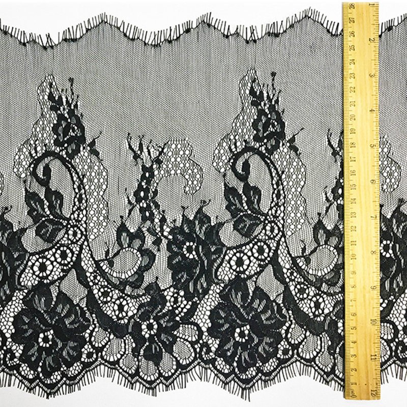 Lace Trim Wave Eyelash Nylon Lace Fabric for Women's Wear Wholesale Su 8